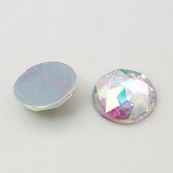Имитация taiwan акриловые горный хрусталь плоские задние кабошоны, граненые, полукруглые / купольные