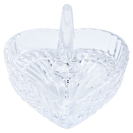 Стеклянная подставка для колец в форме сердца, Подставки для украшений и безделушек