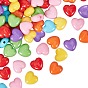 Opaque Acrylic Beads, 3D Heart