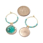 Planet/Star/Flat Round Alloy Enamel Wine Glass Charms, with Glass Beads