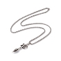 Alloy Skeleton Spear Head Pendant Necklace with 304 Stainless Steel Box Chains, Gothic Jewelry for Men Women