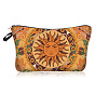 Sun Moon Eclipse Pattern Polyester Cosmetic Pouches, with Iron Zipper, Waterproof Clutch Bag, Toilet Bag for Women, Rectangle