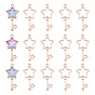 Alloy Open Back Bezel Pendants, For DIY UV Resin, Epoxy Resin, Pressed Flower Jewelry, Star Key