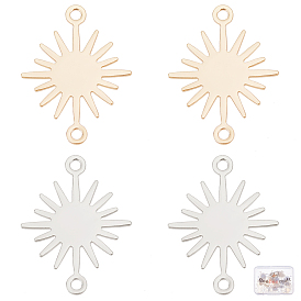 40шт 2 цвета латунные соединительные подвески, долговечный, солнце