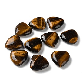 Natural Tiger Eye Heart Palm Stones, Crystal Pocket Stone for Reiki Balancing Meditation Home Decoration
