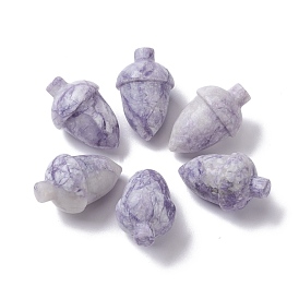 Natural Jade Beads, No Hole/Undrilled, for Wire Wrapped Pendant Making, Filbert