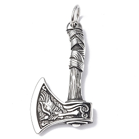 304 Stainless Steel Pendants, with Jump Ring, Axe Charm