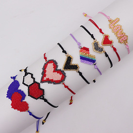 Color Matching Heart Miyuki Bracelet Bohemia Handmade Beaded Bracelet Women