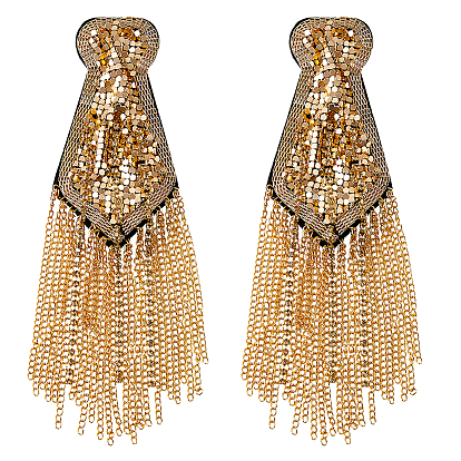 2 модные погоны с кисточками, тканевый значок на плече, с цепочками из сплава и булавкой