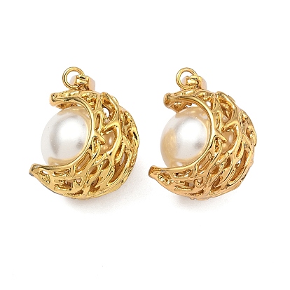 304 подвески из нержавеющей стали и АБС-пластика с имитацией жемчуга, прелести полумесяца