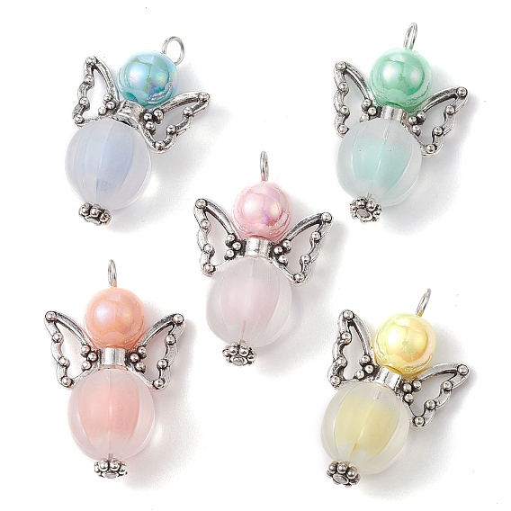 Acrylic and Alloy Pendants, Pumpkin Bead, Butterfly