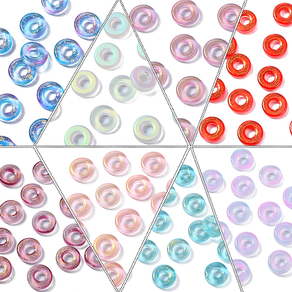 160шт 8 цветные люминесцентные бусины ручной работы и золотая фольга лэмпворк, пончик