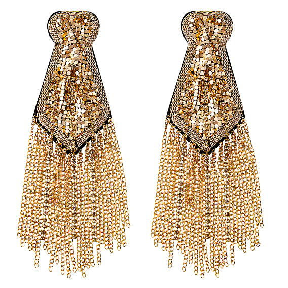 2 модные погоны с кисточками, тканевый значок на плече, с цепочками из сплава и булавкой