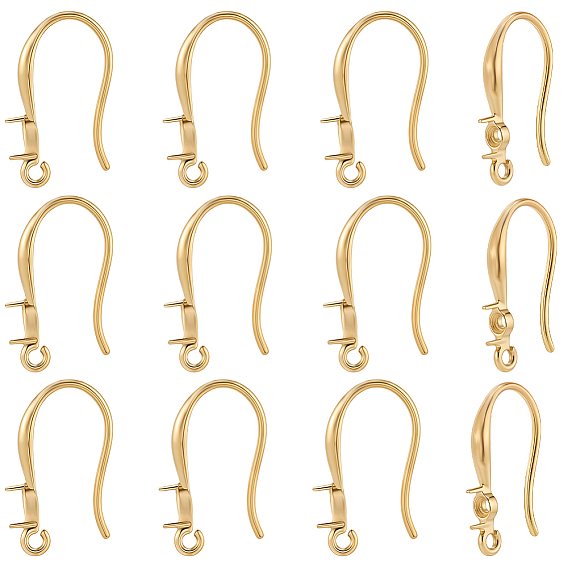 12 шт. 304 крючки для серег из нержавеющей стали, за половину пробурено бисера