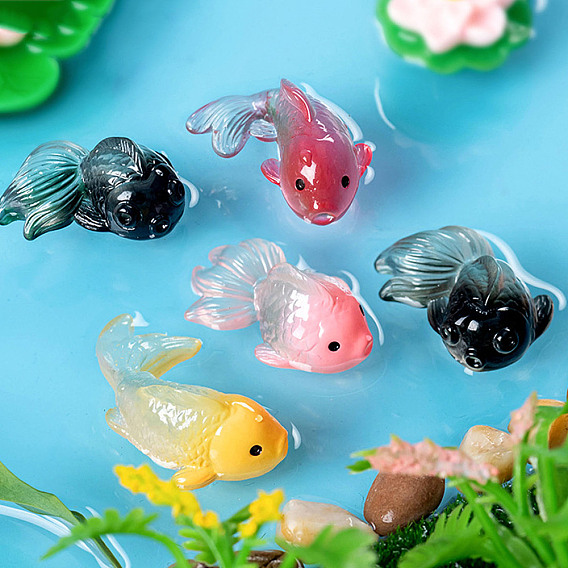 Мини-модель рыбы из смолы, аксессуары для кукольного домика с микро-ландшафтом, притворяясь опорными украшениями