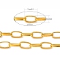 Iron Paperclip Chains, Flat Oval, Drawn Elongated Cable Chains, Unwelded, with Spool