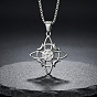Vintage 304 Stainless Steel Witch Knot Pendant Necklaces, Tarnish Free