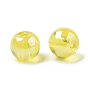 Transparent Glass Beads, Lustered, Round