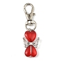 Angel Glass Pendant Decoration, with Alloy Swivel Lobster Claw Clasps and Tibetan Style Alloy Beads