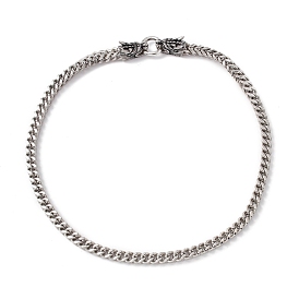 304 Stainless Steel Wheat Chains Necklace with Dragon Clasps for Men Women