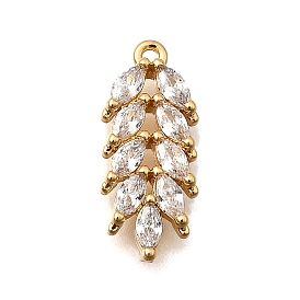 Латунные микро проложить кубического циркония подвески, лист прелести
