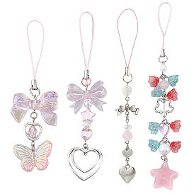 4шт. сплава и акриловые мобильные ремешки