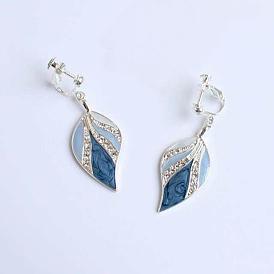 Клипсы из эмали и сплава, с кристально горный хрусталь, лист