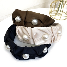 Cloth Hair Bands, Hair Accessories for Women Girls, with Imitation Pearl Beads