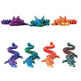 Plastic 3D Printed Dragon Ornaments, Articulated Dragon for Home Office Decoration Desk Toys