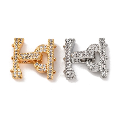 Латунное микропейв, прозрачный кубический цирконий, складные застежки