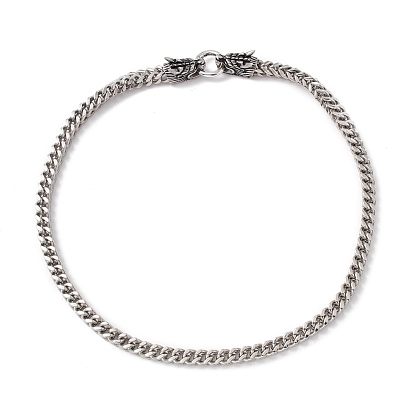 304 Stainless Steel Wheat Chains Necklace with Dragon Clasps for Men Women