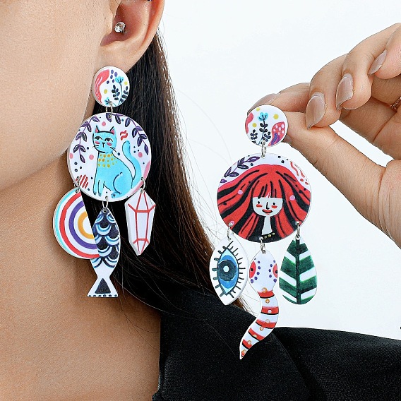 Акриловые болтаться серьги стержня