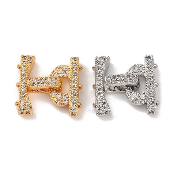 Латунное микропейв, прозрачный кубический цирконий, складные застежки