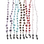 304 Stainless Steel Eyeglasses Chains, Neck Strap for Eyeglasses, with Glass Seed Beads, Acrylic Imitation Pearl Beads, Chips Natural & Synthetic Gemstone Beads and Rubber Loop Ends