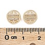 Brass and K9 Glass Slide Charms, Flat Round