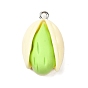 Непрозрачные подвески смолы, фисташковый, с железной платиной петлей