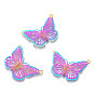 Ion Plating(IP) 304 Stainless Steel Filigree Pendants, Etched Metal Embellishments, Butterfly Charm