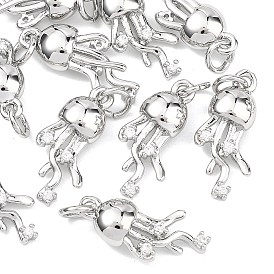 Shegrace Messing-Anhänger mit Mikropavé-Fassung aus klaren Zirkonia, Nickel frei, Quallen-Anhänger