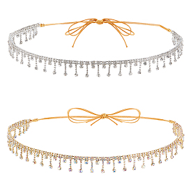 2шт. железная цепочка для шляпы со стразами, с корейскими вощеный шнур полиэстера