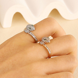 Кольца-манжеты из змеиной латуни с микропаве из кубического циркония, открытые кольца для женщин