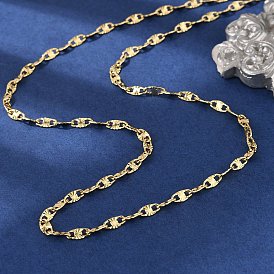 Овальные звенья цепи из текстурированной латуни для женщин и мужчин, стойки покрытие, долговечный, без свинца и без кадмия