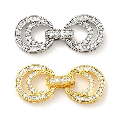 Реечное покрытие латунь микро паве прозрачный кубический цирконий складные застежки, долговечный, луна