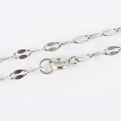304 из нержавеющей стали цепи ожерелья, с застежками пружинного кольца, 17.3 дюйм (439 мм), 2 мм