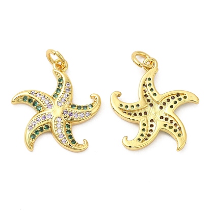 Латунные микро проложить кубического циркония подвески, морская звезда
