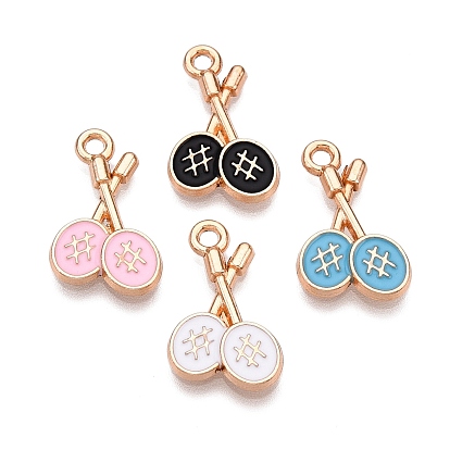 Подвески из эмали и сплава, без свинца и без кадмия, бадминтонная ракетка брелок, золотые