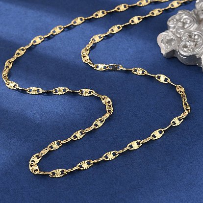 Овальные звенья цепи из текстурированной латуни для женщин и мужчин, стойки покрытие, долговечный, без свинца и без кадмия