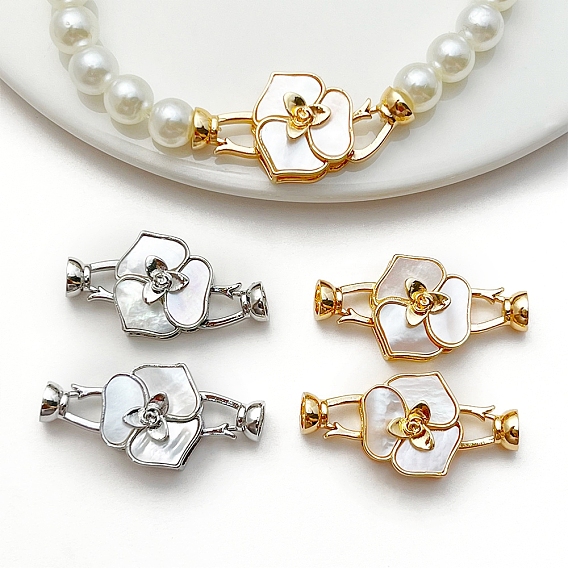 Латунь раз по сравнению с застежками, с оболочкой, цветок