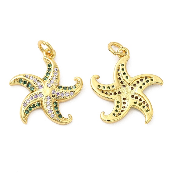 Латунные микро проложить кубического циркония подвески, морская звезда