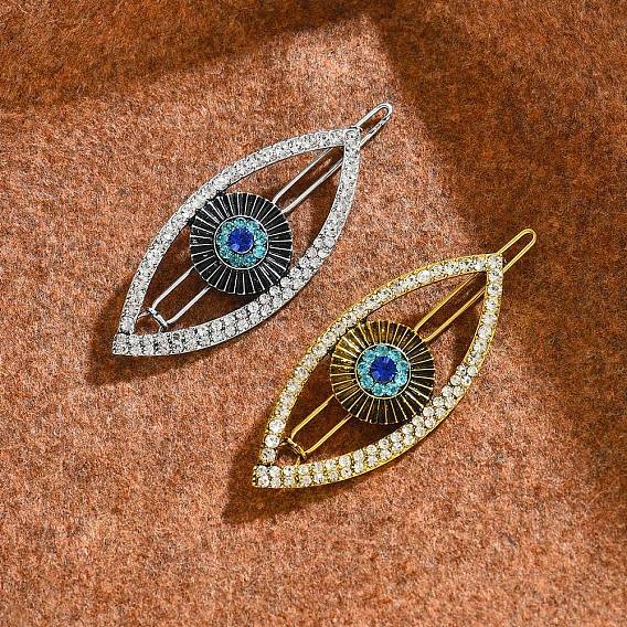 Сплав горный хрусталь крокодил заколки, аксессуары для волос для женщин и девочек, лошадиный глаз 