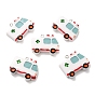Resin Pendants, with Platinum Tone Iron Loop, Ambulance